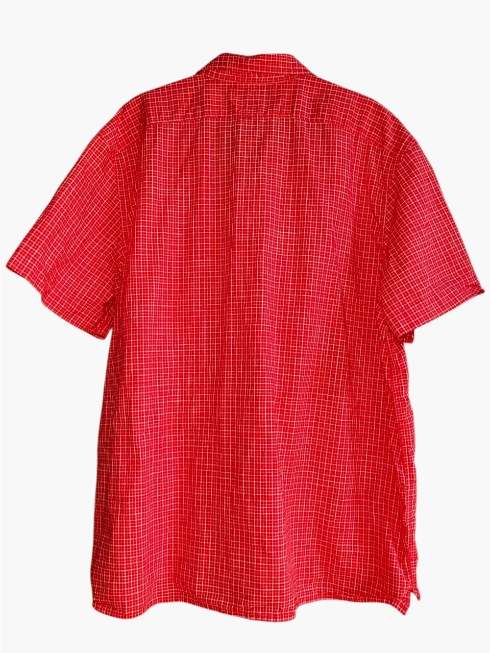 Banana Republic Relaxed Fit Organic Cotton Check Shirt in Red/White Mens XXL